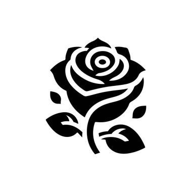 Gül logosu siluet sanatı