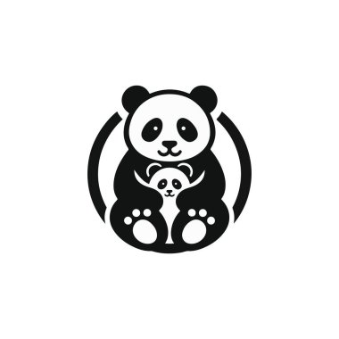 Panda siluet ikon vektör biçimi