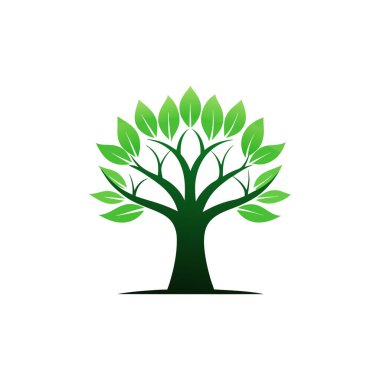 Yeşil ağaç logo vektör sanatı