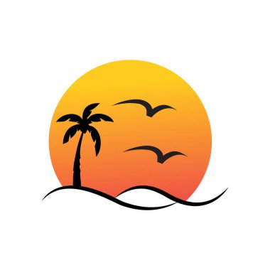 Deniz sahili logo simgesi tarzı