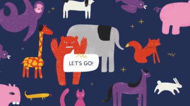 Çizgi film hayvanlarıyla kusursuz bir arkaplan.