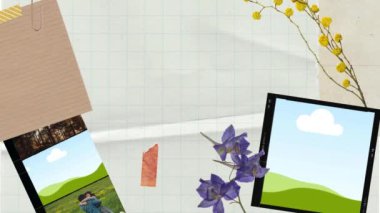 Çiçekli fotoğrafların dijital bileşimi