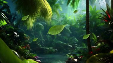 Üç boyutlu tropikal arkaplan çizimi