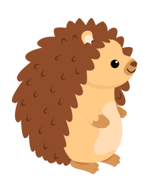 Kirpi çizgi film ikonu. Web sayfası tasarımı için vektör illüstrasyonu