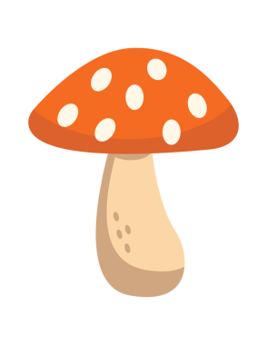 Çizgi film tarzında mantar.