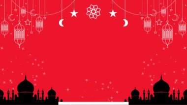 Ramazan Kareem cami kartı. İçinde ay ve yıldız vektör çizimi var.