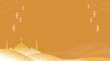 Ramazan Kareem İslami cami ve altın fenerlerle selamlıyor.