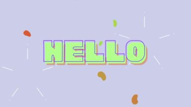 Kelime yazma merhaba merhaba mesajı. Taze tebrik kartı asimetrik şekilli nesne ana hatları multicol için kullanılacak iş konsepti