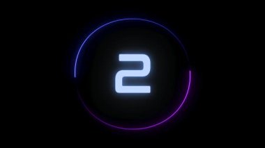 3D numara sıfır, neon ışıkları, neon ışığı.