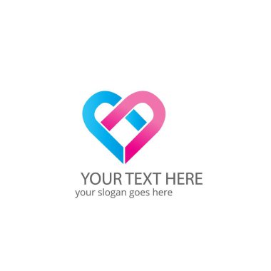 Love heart logo vektör tasarım şablonu