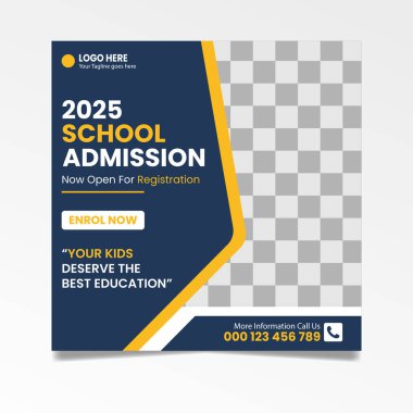 Okul giriş sosyal medya paylaşımı ve instagram gönderme şablonu