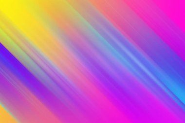 Sarı, pembe, mor ve maviyi kusursuz bir şekilde harmanlayan çapraz renk çizgilerine sahip canlı soyut bir arkaplan hareket ve enerji hissi yaratıyor..