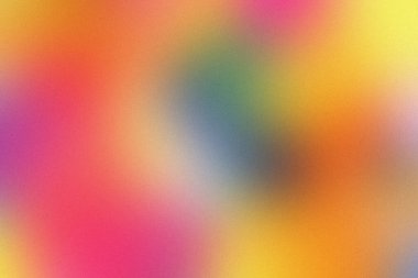 This vibrant abstract background features a soft, blurred texture with a blend of pink, orange, yellow, and blue hues, creating a visually appealing composition.
