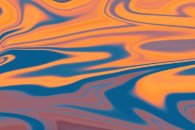 Portakal ve mavinin büyüleyici bir karışımı, herhangi bir tasarım projesine modern yaratıcılığın bir dokunuşunu eklemek için ideal soyut bir akışkan sanat arkaplanı oluşturur..