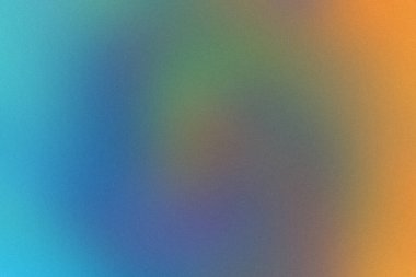 Mavi, yeşil ve turuncu renklerin karışımından oluşan tanecikli soyut bir arkaplan, herhangi bir yaratıcı projeye modern ve dinamik bir dokunuş eklemek için mükemmel..