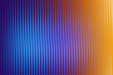 Dikey çizgili farklı bir dokuya sahip göz alıcı bir soyut arkaplan, derin, yoğun bir maviden sıcak, davetkar bir turuncuya dönüşen dinamik bir gradyan içeriyor..