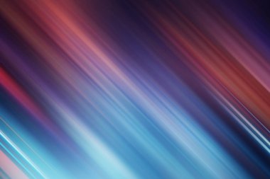 Mavi, mor ve kırmızı ışığın çapraz çizgileriyle soyut arkaplan, gelecekçi ve yaratıcı temalar için dinamik ve enerjik bir görsel yaratıyor.