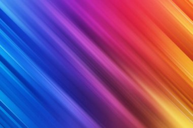 Dinamik ve renkli soyut bir arkaplan. Çapraz çizgiler, canlı renklerin tayfından geçerek hareket ve görsel heyecanı çağrıştırıyor..