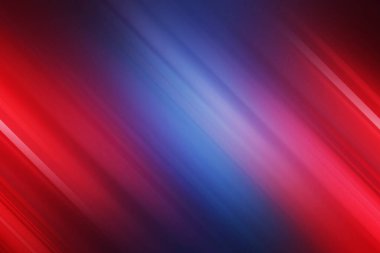 Çarpıcı tasarım projeleri için ideal, güçlü ve dinamik bir görsel yaratmak için pürüzsüz bir şekilde harmanlanmış kırmızı ve mavi ışığın çapraz çizgilerini gösteren enerjik soyut bir arka plan..