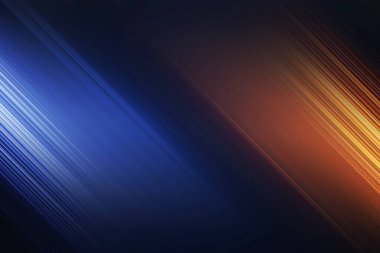 Mavi ve turuncu ışığın köşegen çizgilerinden oluşan canlı bir soyut arka plan, hız, enerji ve gelecekçi teknolojiyi aktarıyor. Modern tasarımlar için mükemmel..