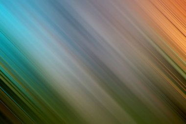 Dinamik soyut bir arka plan köşegen hareket bulanıklığı sergiliyor, serin deniz mavisi ve yeşilden sıcak, zıt turuncu renge canlı bir geçiş var..