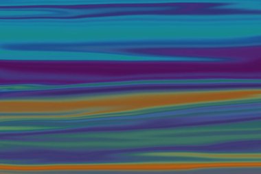 Zengin mavilerin, yeşilliklerin, morların ve portakalların yatay dalgalarını içeren ilgi çekici soyut bir arka plan, derinlik duygusu ile büyüleyici, mermer bir etki yaratır..