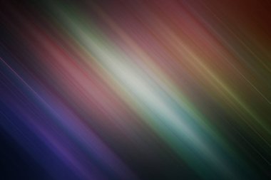 Canlı mor, yeşil, kırmızı ve beyaz spektrum içinde köşegen ışık çizgileri içeren enerjik bir soyut kompozisyon, koyu, karamsar bir arkaplan üzerine kuruludur..