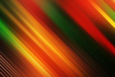 Parlak yeşil, turuncu ve kırmızı ışığın soyut çapraz çizgileri hareket ve hız hissi ile dinamik ve enerjik bir zemin oluşturur, modern tasarım için mükemmeldir..