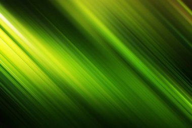 Enerji, büyüme ve doğal canlılık hissini uyandırmak için hareket bulanıklığı ile güçlendirilmiş, parlak yeşil ve sarı köşegen çizgileri olan dinamik soyut bir görüntü..