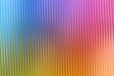 Mavi, mor, turuncu ve sarıya canlı renkler içeren dinamik ve soyut bir arkaplan. Keskin dikey pileler sayesinde canlı bir görsel etki yaratıyor..