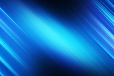 Dinamik köşegen ışık çizgileri ve hareket bulanıklığı içeren soyut bir mavi arkaplan hız ve gelecekçi teknolojiyi çağrıştırıyor..