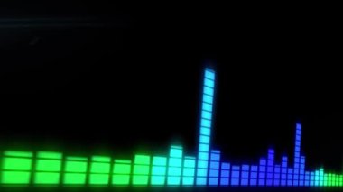 Soyut illüstrasyon mavi yüksek frekanslı ses dalgası neon, radyo dalgası ve disko müziği animasyon arka planı.