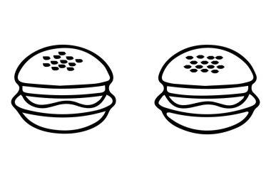 Humbarger Siyah Hat Sanat Simgesi Vektör İllüstrasyonu