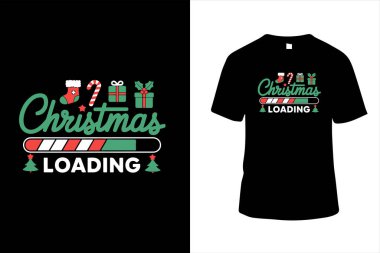 Noel Yükleme Çubuğu Vektör Resimleri İzole edilmiş Tişört Tasarımı
