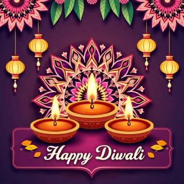 Best Wishes and Traditions With Happy Diwali clipart