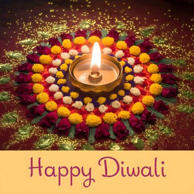 Best Wishes and Traditions With Happy Diwali clipart