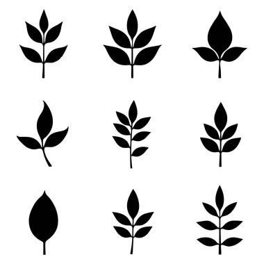 9 Koleksiyon Seti İzole Edilmiş Vektör Siluet Çizim Sanatı Yapılandırır