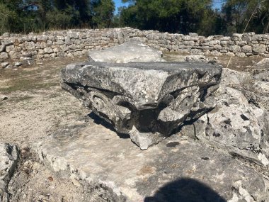 Arnavutluk: 8 Ekim 2022: Butrint manzarası. Arnavutluk 'taki harabe Roma kenti