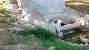 Hırvatistan 'ın Zadar kentindeki bir bahçede Mısır Sfenks Heykeli. 