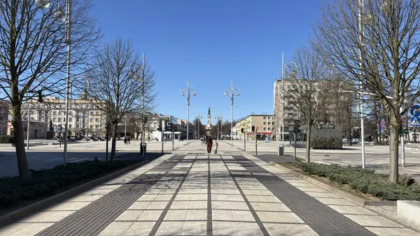 Polonya 'nın Çek Cumhuriyeti' nin şehir manzarası. Polonya, ünlü sokak binaları yerleştirdi