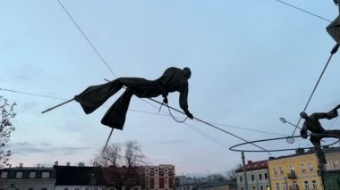 Polonya 'nın Çek Cumhuriyeti' nin şehir manzarası. Jasna Gora Dini Hac Konumu. Polonya sokak binaları ünlü bir yer