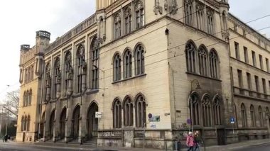 Wrocaw. Polonya 'nın Wroclaw şehrinin şehir manzarası. Polonya, ünlü sokak binaları yerleştirdi