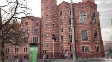 Wrocaw. Polonya 'nın Wroclaw şehrinin şehir manzarası. Polonya, ünlü sokak binaları yerleştirdi