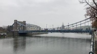 Wrocaw. Polonya 'nın Wroclaw şehrinin şehir manzarası. Polonya, ünlü sokak binaları yerleştirdi