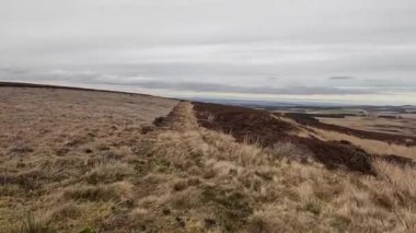 İskoçya 'daki Edinburgh yakınlarındaki Pentland Hills' te İskoç Hillwalking. Dışarıda yürüyüş, dağ tepesinde kovalamaca, dışarıda yamaçta tırmanma.