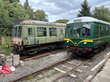 Keith ve Dufftown 'ın İskoçya' daki miras demiryolu. Eski trenler, manzaralı raylar ve kırsal cazibe seyahat, tarih ve ulaşım temaları için idealdir