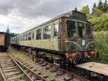 Keith ve Dufftown 'ın İskoçya' daki miras demiryolu. Eski trenler, manzaralı raylar ve kırsal cazibe seyahat, tarih ve ulaşım temaları için idealdir