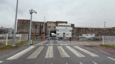 Saint-Nazaire, Fransa. Bu Fransız sahil kasabasındaki şehir manzaralı binalar ve mimari