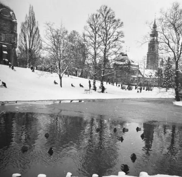 1940 'ların antika siyah-beyaz fotoğrafları, insanların ve simgesel simgelerin yer aldığı, günlük hayatın ve geçmiş dönemin tarihsel anlarının çekildiği.