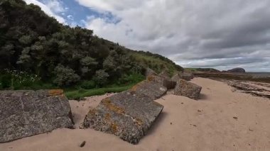 Seacliff ve Ravensheugh Kumları 'ndaki kumlu plajlı Car Rocks ve Sccoughall Kayalıkları' ndaki engebeli kıyı şeridi, İskoçya 'nın vahşi kıyılarının dramatik uçurumları ve sakin kıyılarını gözler önüne seriyor.